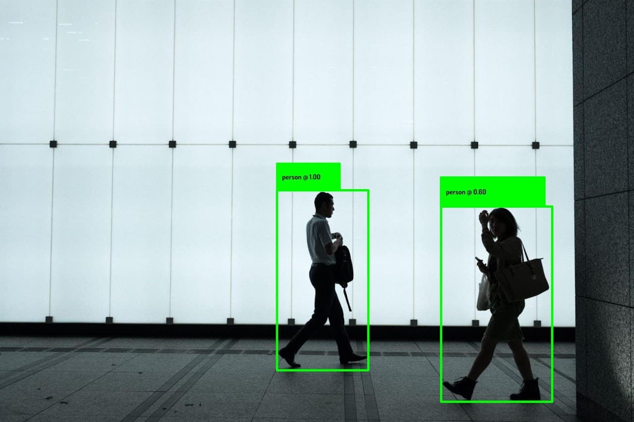 Diagram showing how AI Video counters work when measuring footfall
